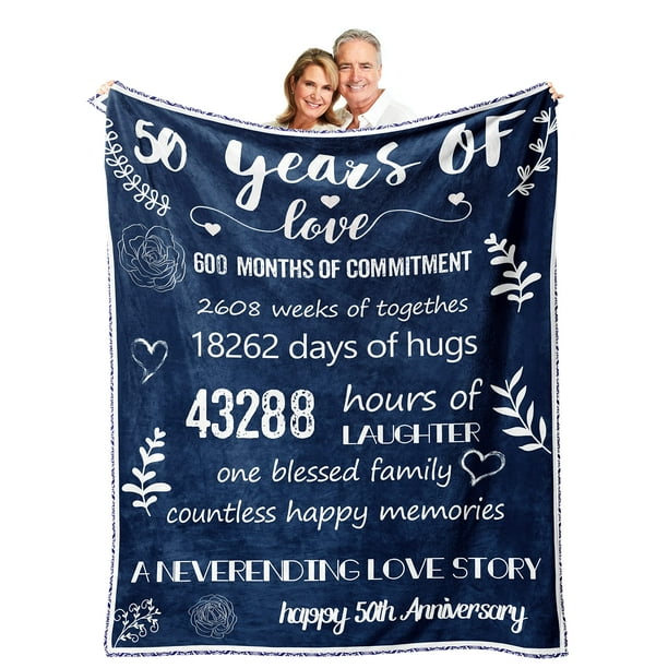 50th Wedding Anniversary Throw Blanket Gifts for Parents Couple Super