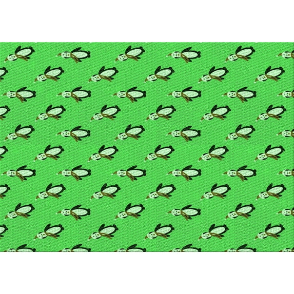 Ahgly Company Indoor Rectangle Patterned Neon Green Area Rugs, 2' x 4'