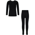 thumbnail image 6 of Raenseen Toddlers Boys Girls Thermal Underwear Set Long Johns Fleece Lined Top Bottom Set Kids Base A Black S, 6 of 9
