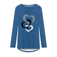 thumbnail image 4 of Long Sleeve Shirts for Women Dressy Casual Crew Neck Hem Flowy Tops Color Block Geometry Printed Oversized Loose Tunic Shirts Graphic Tees for Spring Fall #B06-Orange S, 4 of 4