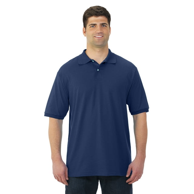 Jerzees T-Shirt de Sport en Jersey à Manches Courtes pour Hommes SpotShield, m, J Bleu Marine