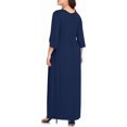 thumbnail image 2 of WUJINXIA Women's Plus Size Dresses 1X to 5X Crewneck Ruffle 3/4 Sleeve Casual Maxi Dress, 2 of 5