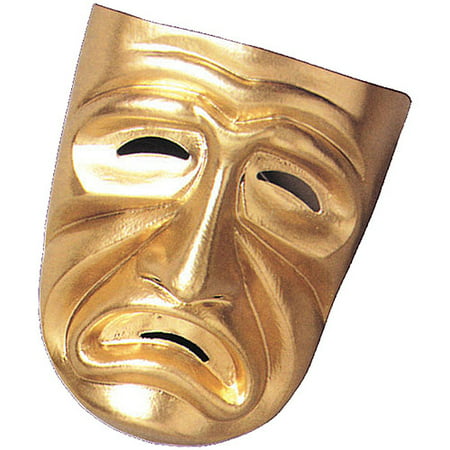 Gold Tragedy Mask Adult Halloween Accessory