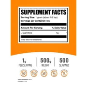 BulkSupplements L-Carnitine Powder - Carnitine Supplement, Amino Acid Supplement - Unflavored, 1g per Serving, 500g (1.1 lbs)
