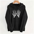 thumbnail image 3 of Halloween Hoodie Womens Long Sleeve Holiday Cute Graphic Sweatshirt Casual Fashion Oversized Pullover Tops with Pocket (XL, Black-13), 3 of 5