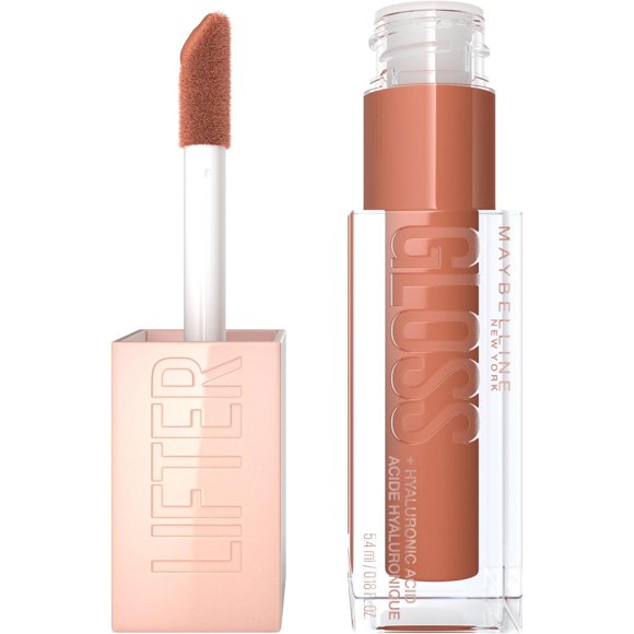 Maybelline New York Lifter Gloss, Hydrating Lip Gloss with Hyaluronic Acid, toffee ,5.4 ml