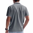 thumbnail image 4 of Kovlvoll Shirts for Men Button Lapel Collared Short Sleeve Mesh Casual Loose Summer Classic Basic Shirt, 4 of 7