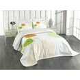 thumbnail image 3 of Ambesonne Dandelion Quilted Bedspread Set 3 Pcs, Shower Theme, King Size, Dark Brown Orange Green, 3 of 5