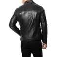 thumbnail image 2 of Men Leather Jacket Slim Fit Biker Motorcycle Genuine Lambskin Jacket A115, 2 of 3