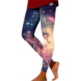 thumbnail image 2 of UVEASISHA Women's Yoga Pants High Waisted Gradient Galaxy Printed Athletic Leggings Tummy Control Butt Lifting Workout Tights Trendy Sports Skinny Trousers Dark Blue L, 2 of 5