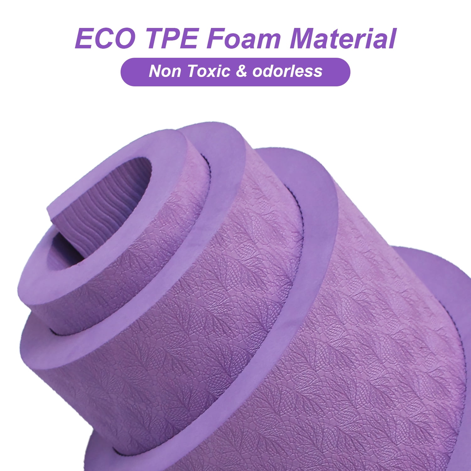 YR Large Exercise Mat 1/2" Thick TPE 78"X51" Yoga Heavy Duty Workout Gymnastic Mat, Purple