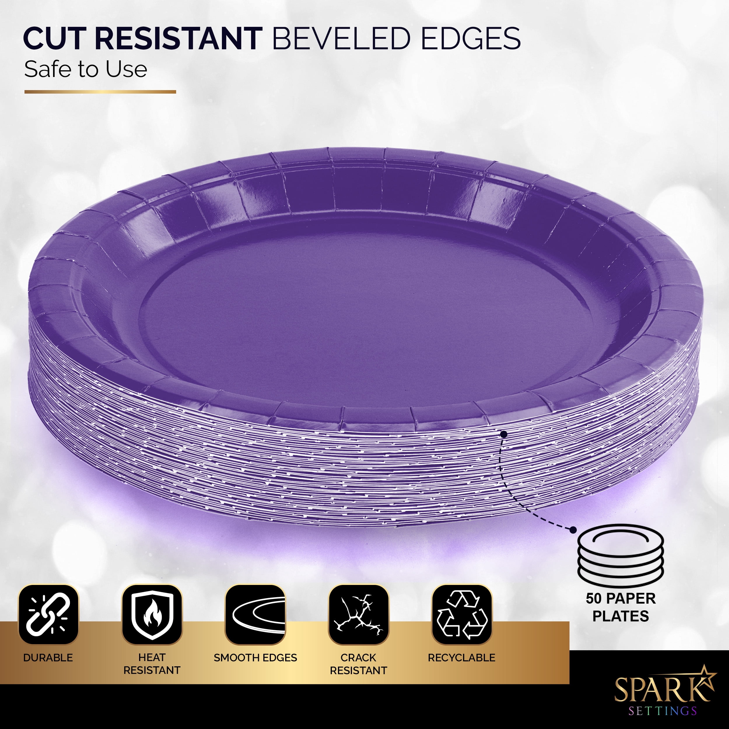 Amscan Purple Eco-Friendly Paper Party Plates - Recyclable, 8 Pack, FSC Certified