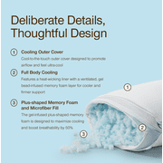 Coop Home Goods Cool+ Adjustable Cooling Body Pillow, 18x52, Cooling Gel Memory Foam & Microfiber, Side Sleeper & Pregnancy Pillow with Cool-to-The-Touch Washable Cover, Breathable Full Body Support