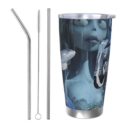 

Corpse Bride Coffee Mug 20 Oz Insulated Stainless Steel Coffee Travel Mug | Vacuum Sealed Cartoon Design Bottle for Car & Gifts