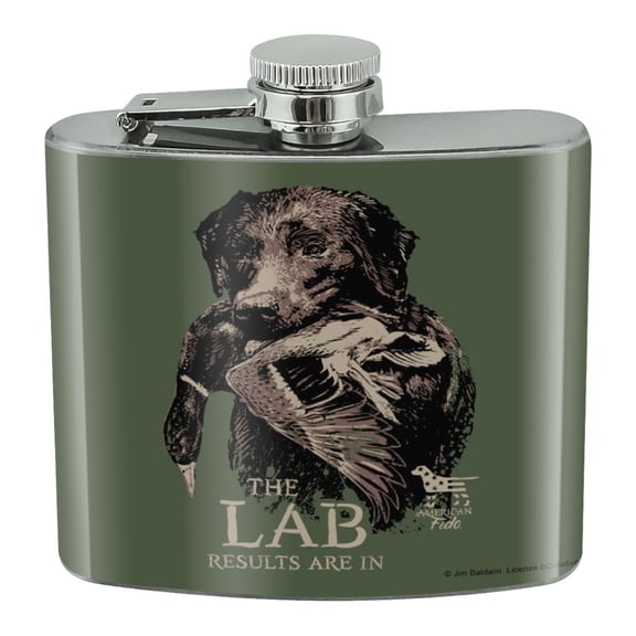 The Lab Results are in Labrador Duck Hunting Stainless Steel 5oz Hip Drink Kidney Flask