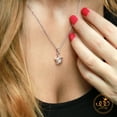 thumbnail image 3 of 555Jewelry Womens Stainless Steel 3D Star Geometry Shape Shiny Cubic Zirconia Dainty Gemstone CZ Solitaire Sparkly Merkaba Jewel High Fashion Minimal Pendant Necklace, Silver 18 Inch, 3 of 4