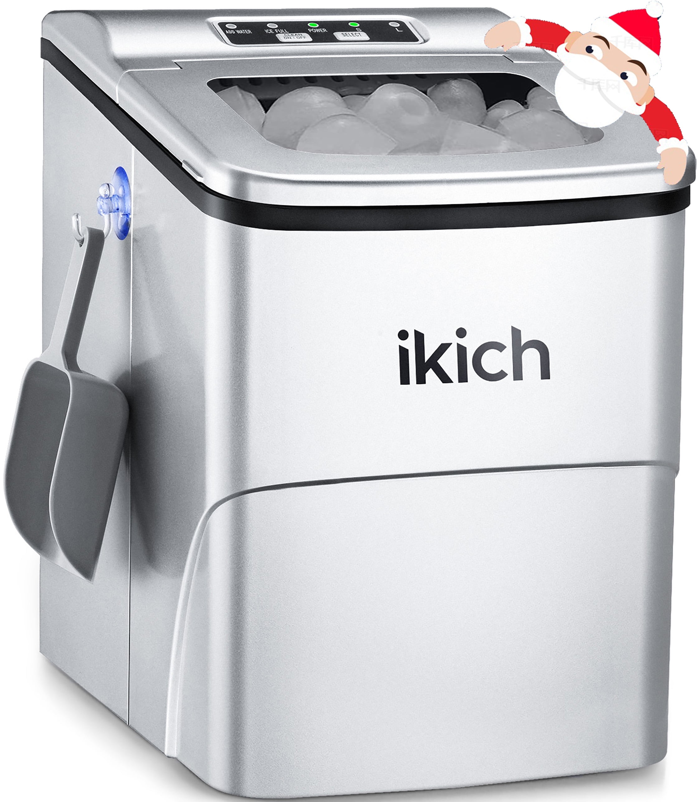 IKICH Portable Ice Maker, 26lb/Day, SelfCleaning, Stainless Steel