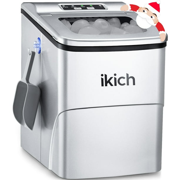 IKICH Portable Ice Maker, 26lb/Day, SelfCleaning, Stainless Steel
