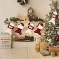 thumbnail image 4 of Dalrosia Christmas Stockings Buffalo Plaid Burlap 15 Inch Large Fish Shaped Bow Cat Christmas Stockings for Xmas Tree Home Holiday Party Decorations, 4 of 5