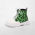 thumbnail image 4 of Ticikt Kids Leopard Print Ankle Boots, Lace Up Side Zipper Platform Non Slip Fashion Short Boots,Black, 4 of 8