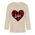 thumbnail image 3 of HaoXianJian Mens Shirt Cute Plaid Love Heart Graphic Tees Crew-neck 3/4 Sleeve Regular Fits Casual Tee T-Shirts Tshirt Tops Pullover Top Casual Valentines Gifts Plus Size 2X 3X 5X, 3 of 3