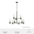 thumbnail image 7 of Hunter - River Mill 9-light Brushed Nickel, Large Chandelier, Dimmable, Rustic Style, Candle Shaped, for Bedrooms, Dining, Living Rooms - 19479, 7 of 7