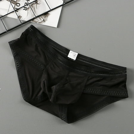 

Men s Underwear Sexy Ice Silk Briefs Low Waist Breathable Bikini Underpants
