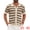 Brown, variant on DARING DIVA Men's Wave Crochet Hollow Out Button Down Striped Shirts M Yellow