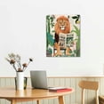 thumbnail image 3 of JEUXUS Zebra Lion Monkey on Animal on Toilet Funny Bathroom Wall Art, Canvas Tropical Boho Bathroom Jungle Animal Print, Art Decor, Paintings for bathroom restroom toilet washroom home, 3 of 5