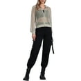 thumbnail image 2 of Chaqueta con puños acanalados INSPIRE CHIC para mujeres, sudadera con capucha, chaqueta bomber de malla, L gris, 2 of 6