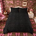 thumbnail image 3 of Meiyoeat Animal Cheetah Print Duvet Cover King, Minimalist Spot Pattern King Bedding, Dark Gray,3 Pieces,No Comforter,Black Reversible, 3 of 6