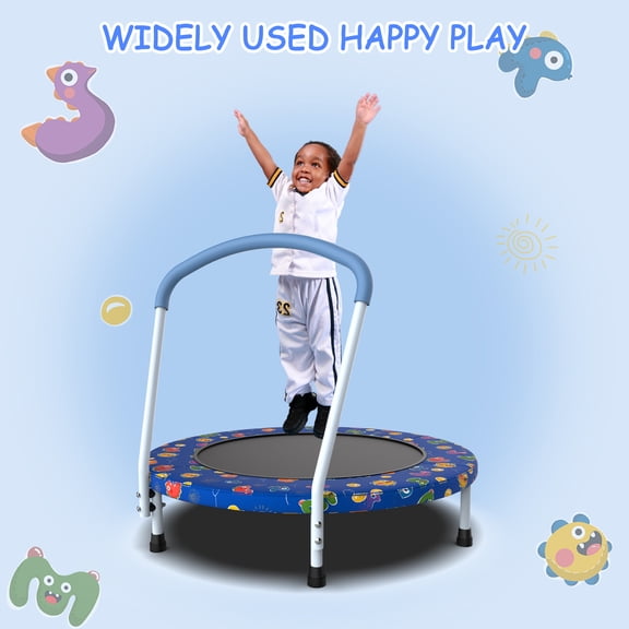 NOBOLEA 36 Inch Mini Trampoline for Kids Ages 1-6, Indoor Outdoor Toddler Trampoline with Handle, 150LBS Capacity, Easy Assembly