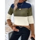 thumbnail image 4 of Suéteres de Bloque de Color para Mujer, Blusas de Larga con Cuello Alto, Suéter de Punto Holgado. Albaricoque L, 4 of 7