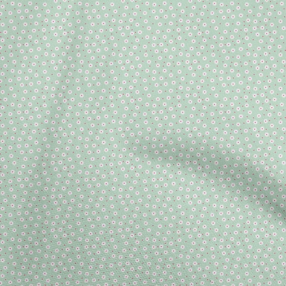 oneOone Cotton Poplin Mint Green Fabric Floral Fabric For Sewing Printed Craft Fabric By The Yard 56 Inch Wide