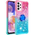 thumbnail image 2 of Phone Case for Samsung Galaxy A13 4G, Shiny Bling Quicksand Effect TPU Bumper Case with Four Corners Anti-Fall Heavy Protection Cover for Samsung Galaxy A13 4G, Pink Blue, 2 of 14