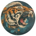 thumbnail image 3 of Tiger Animal Graffiti Washable Round Rug -Circle Area Rugs for Nursery Bedroom, Vintage Non Slip Non Shedding Low Pile Carpet for Living Room Coffee Table Entryway, 3 of 6