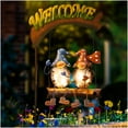 thumbnail image 4 of HONGLAND Metal Gnomes Swing Solar Lights - Outdoor Garden Decor with Welcome Sign, 4 of 10