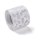 thumbnail image 3 of 3 Roll Coated Paper Sealing Stickers Rectangle with Word for Gift Packaging Sealing Tape Floral Pattern 80x50mm 150pcs/roll, 3 of 5