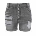 thumbnail image 3 of Taqqpue Womens Mid-High Waisted Ripped Denim Jean Shorts Cutoff Stretchy Distressed Rolled Hem Denim Summer Hot Short Pants On Clearance, 3 of 3