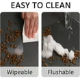 thumbnail image 3 of Pet Cat Food Mats for Dog Food Mat, Cat Mat for Food, Pet Dog Cat Feeding Mat Eating Mat Pet Dog Cat Bowl Mats, Non-Slip Super Absorbent, with Footprints Logo，24 x 16.9 inches, Black, 3 of 6