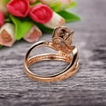 thumbnail image 4 of Pear Shape 1.50 Carat Morganite Engagement Ring Wedding Ring Anniversary Ring On 10k Rose Gold Curved V Split Shank Band Glaring Staggering Ring, 4 of 5