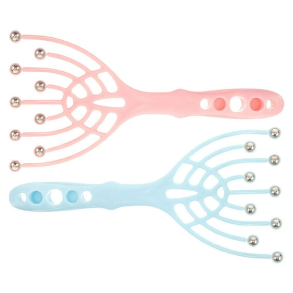 Pawsdot 2Pcs Manual Plastic Scalp Massager with Nine Claws for Head Neck Shoulder Massage