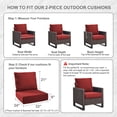 thumbnail image 5 of Jentlehouse 22''×24''×6'' Outdoor Deep Seat Cushions Set of 2,Water,UV & Fade Resistant High-Resilience Chair Cushion for Patio Furniture Chair Couch, 5 of 11