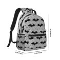 Honeii Bat Print Backpack for School,15.6 inch Laptop Back Pack for