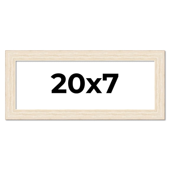 20x7 Frame White Real Wood Picture Frame Width 1.5 inches | Interior Frame Depth 0.5 inches | Barn