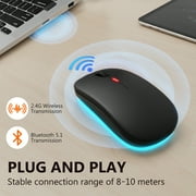 Wireless Mouse, Mouse for Laptop, Bluetooth Mouse, Black