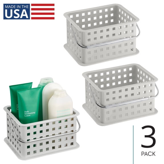 Small Stackable Shower Caddy Basket for College Dorm or Bathroom - Shower Tote for Shampoo or Body Wash, Made in USA
