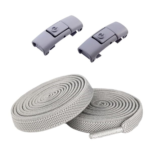 Cordones elásticos sin atar jinwen para zapatos cómodos Gris