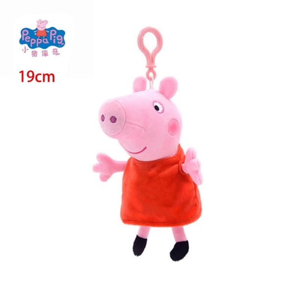 Figuras de Peppa Pig con hebilla para niños, muñecos de peluche suaves de 19 CM, Dennie, Emily, Candy, α, George, regalos de cumpleaños
