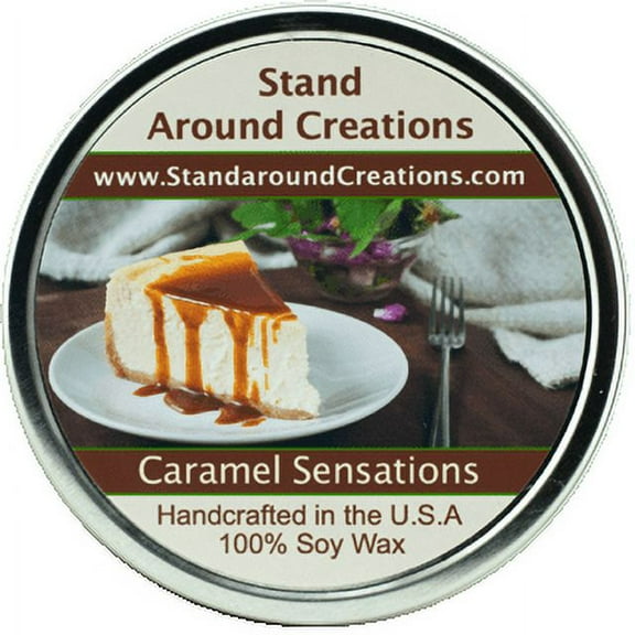 CARAMEL SENSATIONS TIN 16-OZ. ALL NATURAL SOY CANDLE